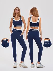 Leggings de course pour femmes à compression élevée, avec brassière de sport dos nageur assortie, séchage rapide, respirant, pour l'entraînement et les activités sportives - Product Image 2