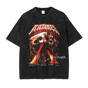 Custom OEM Oversized Streetwear Graphic <b>T</b> Shirt Japanese Anime Fish Design <b>Back</b> Print 100% Cotton Loose Fit Unisex Summer Casual - Product Image 1