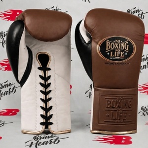 Gants de boxe professionnels en cuir véritable, best-sellers, No Boxing No Life, couleur bleu ciel et blanc, pour usage universel - Product Image 6