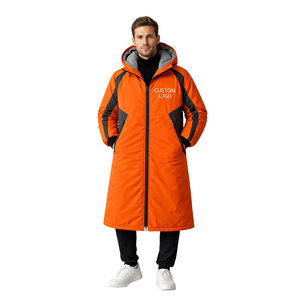 High Quality Athletic Swim <b>Parka</b> Coat Custom Logo <b>Waterproof</b> Hooded Long <b>Jacket</b> for Outdoor Swimming Training and Outdoor Sports - Product Image 1