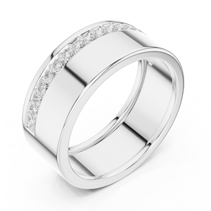 Anillo de Boda Clásico para Hombre de Plata de Ley 925 con Moissanita, Corte Brillante Redondo, Engaste de Canal - Product Image 2