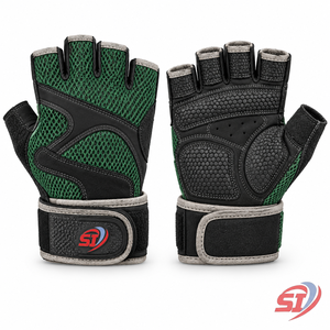 Gants de musculation unisexes personnalisés sans doigts avec sangle de poignet réglable, antidérapants et respirants pour l'entraînement en salle de sport - Product Image 1