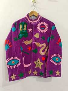 Chaqueta Corta Bordada VelvetSuzani para Mujer, Hecha a Mano, Estilo Boho Étnico, Abrigo de Invierno, Diseño Indio, Proveedor Mayorista - Product Image 2