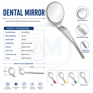 Al Mida Healthcare Double-sided Steel <b>Plastic</b> Manual Mouth <b>Mirror</b> Dental <b>Mirror</b> CE Certified Lifetime Warranty - Product Image 5