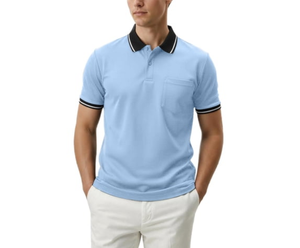 Polos de Manga Corta para Hombre de Alta Calidad, Secado Rápido, Cuello Polo en Contraste, Bolsillo con Decoración de Botones, Tejido de Punto de Calidad - Product Image 3