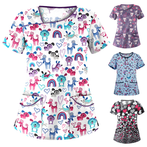 2026 Elastic Comfortable Custom Logo Polyester Short Sleeve Stretch <b>Doctor</b> Surgery Medical Scrubs Uniforms <b>Sets</b> Nurse Hospital - Product Image 6