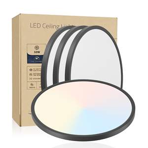 Paquete de 4 Lámparas LED de Techo Empotradas Negras de 16 Pulgadas, 32 Vatios, Regulable, 5 Colores Seleccionables, Perfil Bajo, 3520LM, para Cocina - Product Image 2