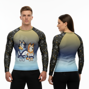Maillots de compression personnalisés à coutures plates, anti-humidité, imprimés intégralement, pour entraînement musculaire en intérieur, couleur personnalisée, type Rash Guard - Product Image 3