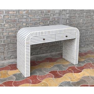 Premium Quality Bone Inlay Console <b>Table</b> Handmade Entryway Accent Furniture With <b>Decorative</b> Floral Pattern - Product Image 2
