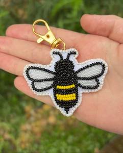 Artistic Embroidery Beaded <b>Keychain</b> Handcrafted Classic Eco-Friendly Fashion Charm Handbags Backpacks Premium Embroidered Key - Product Image 4