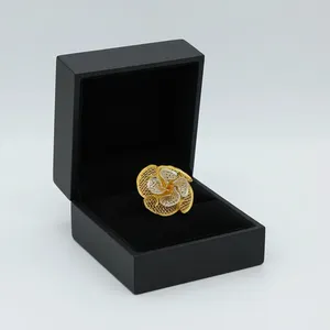 Flower <b>Ring</b> For Women Designer Floral <b>Statement</b> <b>Ring</b> With Two Tone Gold Finish Stylish Fashion Jewelry Gift Elegant Gold - Product Image 1