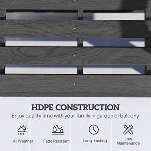 Panca a dondolo moderna nera effetto invecchiato con seduta a doppia pala in HDPE e struttura in legno massello per centri commerciali, cortili, parchi e salotti - Product Image 5