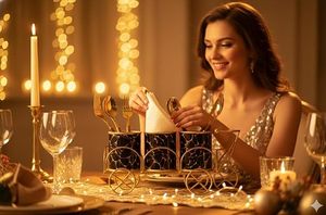 Elegant Gold <b>Cart</b> Style Metal Tableware <b>Storage</b> Holder with Wheels for Kitchen Use - Product Image 2