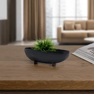 Bol décoratif en céramique et porcelaine 8 pouces, fait main, design minimaliste, motif végétal, vaisselle non toxique pour l'intérieur de la maison - Product Image 2