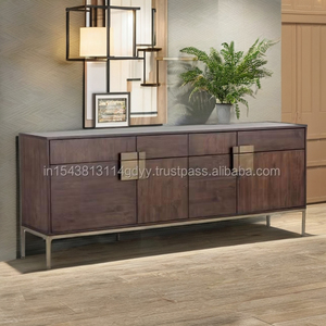 Aparador moderno de madera maciza Sheesham con almacenamiento de 3 puertas - Product Image 3