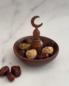 Handcrafted Wooden Serving Tray With Crescent Moon for Arabic Hospitality Ramadan Eid Dates Serving <b>Platter</b> Home Decoration Gift - Product Image 6
