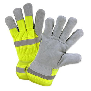 Guantes de Seguridad de Alta Visibilidad con Franjas Reflectantes, Largos hasta la Muñeca, de Poliéster y Algodón, Transpirables, para Trabajo en Exteriores - Product Image 1