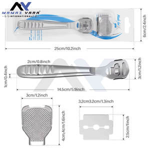 Kit complet de rasoirs anti-callosités – Têtes de lime à pieds – Manche en acier premium pour une élimination efficace des peaux dures - Product Image 5