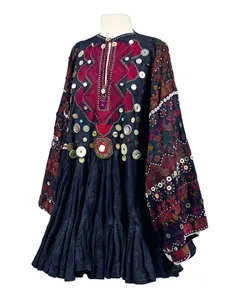 Diseño Vintage trabajo afgano Kuchi vestido hecho a mano Tribal tradicional bordado mujeres afgano Kuchi Festival vestido Pashtun cultura