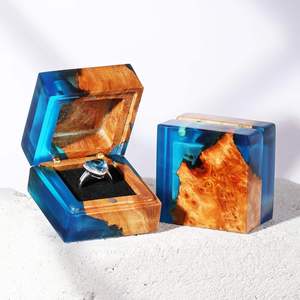 High-quality Handmade Resin Jewelry Storage <b>Box</b>, Wooden <b>Ear</b> <b>Ring</b> Accessory Storage <b>Box</b> for Engagement and Birthday Occasions - Product Image 5
