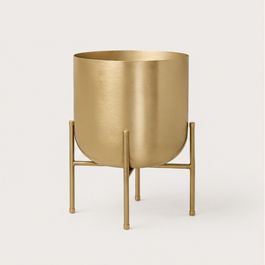 Gold Metal Planter with Detachable Iron Stand Luxury Indoor Flower <b>Pot</b> for Home and Office Decor Minimalist Tall Plant <b>Holder</b> - Product Image 4