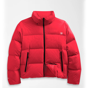 Chaqueta Acolchada Roja para Hombre, Cuello Alto, Cierre de Cremallera, Resistente al Viento, Relleno de Poliéster, Abrigo Casual de Invierno, Largo Regular - Product Image 4