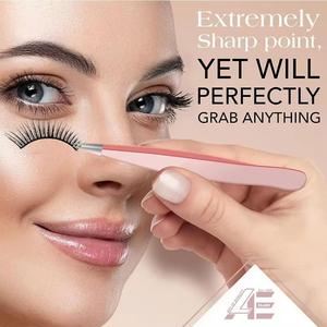 ชุดแหนบขนตาสแตนเลส ปลายเรียบ ใช้งานได้อย่างแม่นยำ ด้ามจับสีชมพู - Product Image 4