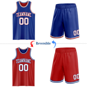 Maillot de basket-ball réversible personnalisé avec nom et numéro, vêtements de sport - Product Image 1