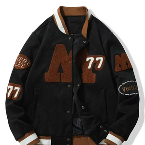 Blouson universitaire personnalisé pour homme - Prix de gros, Vente chaude, Streetwear, Broderie unique, Qualité supérieure, Col montant, Vestes d'hiver en laine - Product Image 1