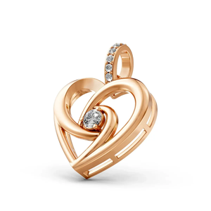 Colgante de Corazón en Espiral con Diamante de Laboratorio Certificado IGI en Oro de 10K, Diseño Minimalista para Uso Diario, Joyería para Mujer, Regalo, Fabricante al por Mayor, OEM, Personalizado - Product Image 2