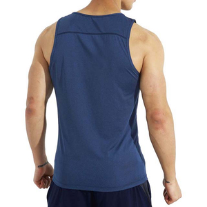 Camisetas de Gimnasio Personalizadas Azules para Hombre, Camisetas sin Mangas de Algodón Transpirable, Diseño de Cuello Redondo, Tejido de Punto, para Verano - Product Image 2
