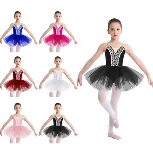 Costume da Balletto per Ragazze 6-16 Anni, Abito <span class=keywords><strong>Tutu</strong></span> in Pizzo per Esibizioni, Abbigliamento da <span class=keywords><strong>Danza</strong></span> Contemporanea per Lezioni e Spettacoli - Product Image 1