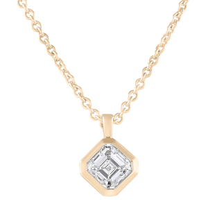 จี้เพชรทรง Asscher รับรองโดย IGI เพชรเพาะเลี้ยงในห้องปฏิบัติการ ตัวเรือนทองคำแท้ 14K ประดับเพชร VVS1 สำหรับผู้หญิง - Product Image 3