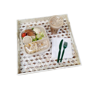 Bandeja de servir de alta gama con incrustaciones de nácar hecha a mano, bandeja decorativa de concha para el hogar, procedente de Vietnam. - Product Image 5