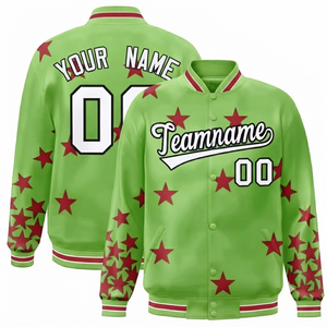 Collar <b>Lime</b> Personalized Windproof Varsity <b>Jacket</b> Team Wholesale Premium Quality Polyester/Cotton Wool/Polyester Shell Stand - Product Image 1