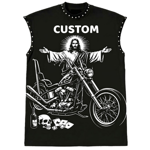 เสื้อกล้ามปักคริสตัล Glory Custom ผ้าฝ้าย 100% เนื้อนุ่ม ระบายอากาศได้ดี ดีไซน์ทันสมัยใหม่ เสื้อยืดแขนกุดสำหรับใส่เที่ยวสไตล์สตรีทแฟชั่น ยูนิเซ็กส์ - Product Image 1