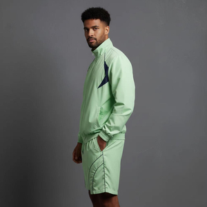 Custom Logo Men <b>Running</b> windbreaker set Sportswear <b>Reflective</b> Allover Pipping Polyester Nylon Windbreaker <b>Jacket</b> and Short Set - Product Image 5