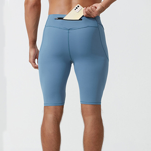 <b>Men</b> Compression <b>Shorts</b> High Waist Elastic Quick Dry With Pockets Solid Color Sporty <b>Bermuda</b> Fit Spandex Polyester - Product Image 4
