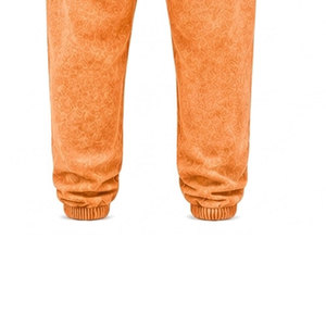 Conjunto Deportivo para Hombre, Color Naranja Lavado al Ácido, 100% Algodón, 480 gsm, Alta Calidad, con Pedrería, Pantalones Largos con Cordón Ajustable, Ropa Casual - Product Image 4