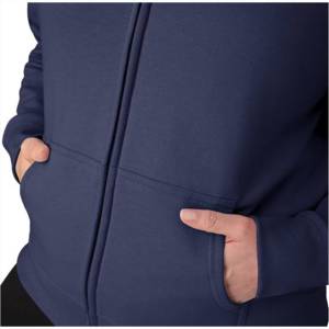 Sweat-shirt à capuche zippé pour femme, couleur unie, manches longues, à prix bas - Product Image 3