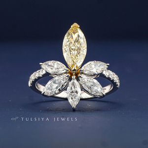 แหวนเพชรทองคำแท้ 14K สำหรับผู้หญิง แหวนหมั้นเพชรเลี้ยงในห้องปฏิบัติการ ดีไซน์เรียบหรู ของขวัญเครื่องประดับชั้นดี - Product Image 2