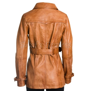Veste d'hiver chauffante matelassée en cuir d'agneau véritable pour femme, élégante et de haute qualité, en vente à prix réduit - Product Image 5