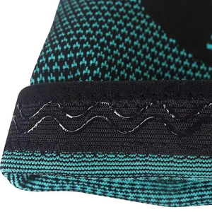 Genouillère de sport respirante à compression pour le fitness, unisexe, noire avec rayures bleues - Product Image 4