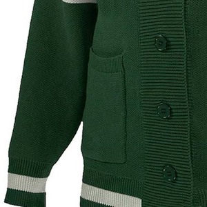Women's Green Knitted <b>Cardigan</b> V-Neck Long Sleeve Solid Color <b>Button</b> Front Autumn Classic Style Fully Customized <b>Cardigans</b> - Product Image 3