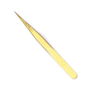 Pince à épiler dorée ultra-precise pour extensions de cils, antistatique - Product Image 3