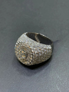 Big Moissanite Iced Hip Hop Cluster <b>Ring</b> <b>for</b> <b>Men</b> Micro Paved Oval Cut 925 Sterling Silver Rhodium Plated Wedding Engagement Gift - Product Image 5