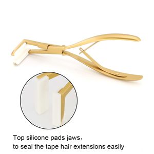 Pinzas para Extensiones de Cabello Doradas, Metálicas, con Agarre Antideslizante y Diseño Ergonómico para Instalación y Remoción - Product Image 2