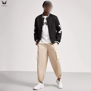 Black Color Outer Wear Lightweight <b>Men</b> Loose Fit Digital Print Going Out <b>Long</b> Sleeve Baseball College Baseball Varsity <b>Jackets</b> - Product Image 4