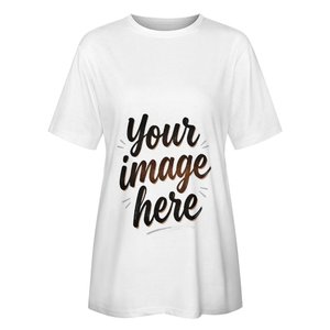 T-shirt en coton imprimé à manches courtes et col rond pour femme, coupe ample, motif lettres, décontracté, toutes saisons - Product Image 4