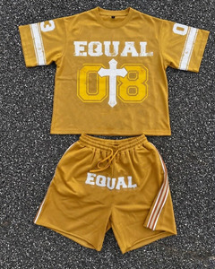 CLOVIX SPORTS Men Casual Summer Short Set Cotton T <b>Shirt</b> Shorts Two Piece Streetwear Fashion Outfit Wholesale Supplier - Product Image 5